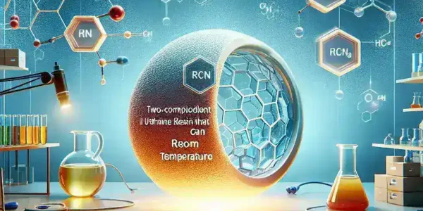 "常温で硬化する2液混合型ウレタン樹脂の画像: 加熱プロセスなしで革新的な製造技術を示すグラフィック"
