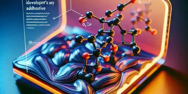 "接着剤不要の強力な接着技術のデモンストレーション：樹脂間の結合交換を活用するイノベーションを示す画像"